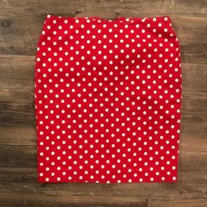 Polka dot pencil skirt